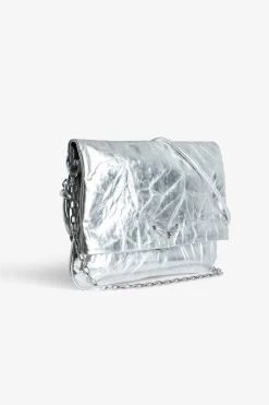 Zadig & Voltaire Rock Eternal XL Metallic Clutch Silver -Trendy Threads Deals LWBA02465 SILVER 3