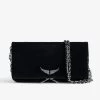 Zadig & Voltaire Rock Suede Clutch Black -Trendy Threads Deals LWBA02472 NOIR