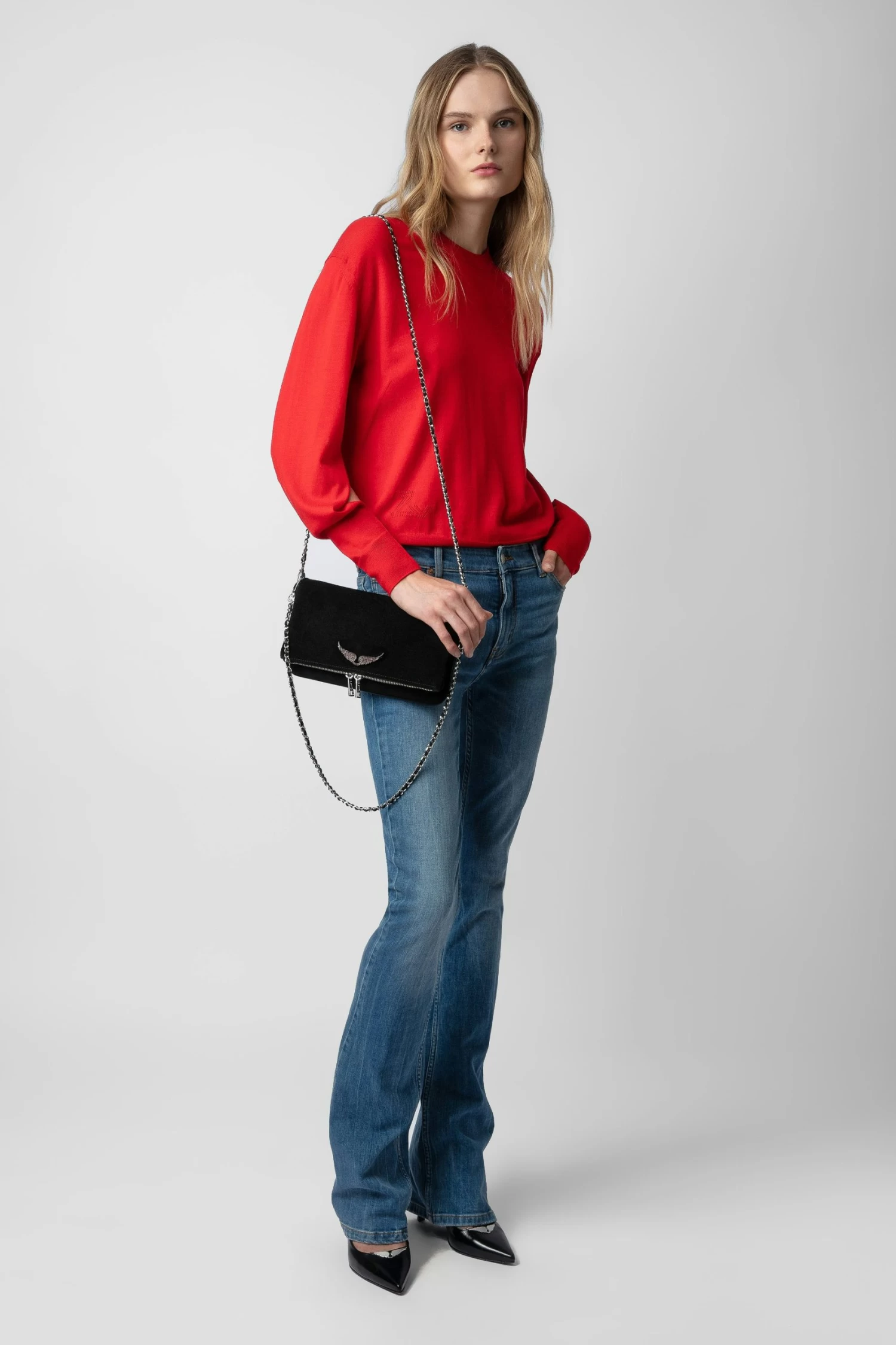 Zadig & Voltaire Rock Suede Clutch Black 8 Zadig & Voltaire Rock Suede Clutch Black - Image 6