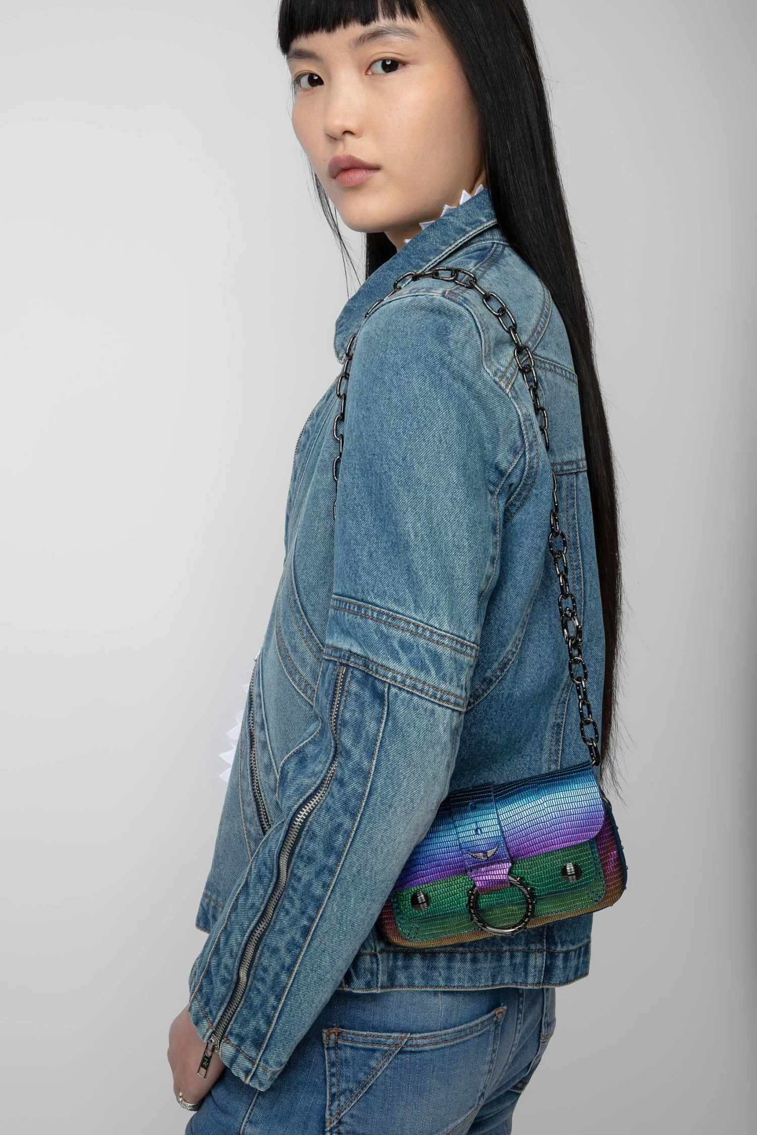 Zadig & Voltaire Kate Wallet Embossed Metallic Bag Rainbow 9 Zadig & Voltaire Kate Wallet Embossed Metallic Bag Rainbow - Image 7