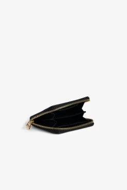 Zadig & Voltaire Mini ZV Coin Purse Noir Gold -Trendy Threads Deals LWSG00004 NOIR GOLD 4