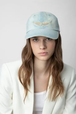 Zadig & Voltaire Klelia Rock Baseball Cap Storm 11 Zadig & Voltaire Klelia Rock Baseball Cap Storm -Trendy Threads Deals OWHT00132 STORM 9