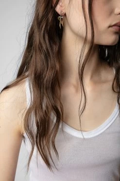 Zadig & Voltaire Rock Over Small Earrings Shiny Gold -Trendy Threads Deals OWJW00526 SHINY GOLD 10