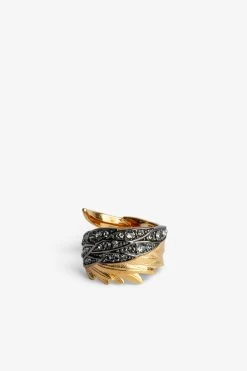Zadig & Voltaire Rock Feather Ring Old Gold