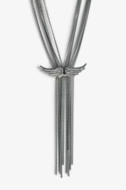 Zadig & Voltaire Long Rock Star Necklace Antic Silver -Trendy Threads Deals OWJW00601 ANTIC SILVER 2