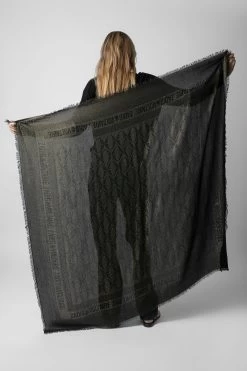 Zadig & Voltaire Glenn Scarf Black -Trendy Threads Deals OWSC00454 NOIR 8