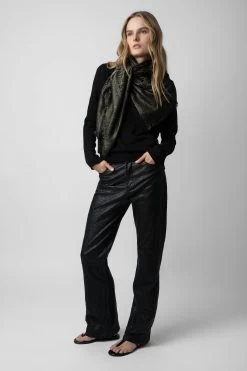 Zadig & Voltaire Glenn Scarf Black -Trendy Threads Deals OWSC00454 NOIR 9