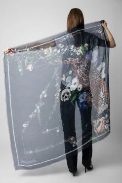 Zadig & Voltaire Kerry Scarf Ink -Trendy Threads Deals OWSC00459 INK 8