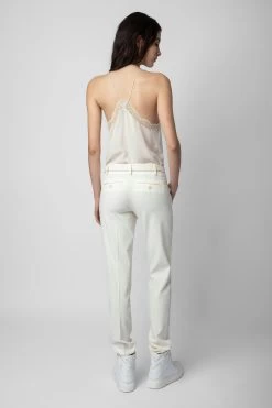 Zadig & Voltaire Christy Silk Camisole Ecru -Trendy Threads Deals PWGCP0702F ECRU 16