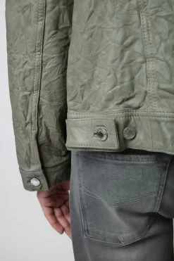 Zadig & Voltaire Base Crinkled Leather Jacket Treillis -Trendy Threads Deals RMOW00040 TREILLIS 6 1