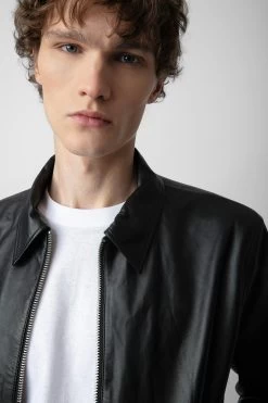Zadig & Voltaire Mate Leather Jacket Black -Trendy Threads Deals RMOW00102 NOIR 4