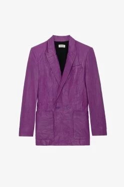 Zadig & Voltaire Visko Crinkled Leather Blazer Goa -Trendy Threads Deals RWBL00003 GOA