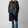 Zadig & Voltaire Macari Leather Coat Black -Trendy Threads Deals RWCO00035 NOIR 2
