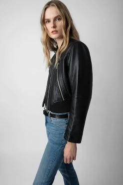 Zadig & Voltaire Bunta Reversible Leather Jacket Black -Trendy Threads Deals RWOW00213 NOIR 3