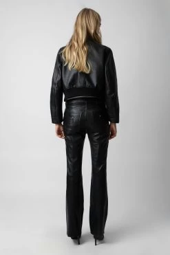 Zadig & Voltaire Elvir Leather Pants Black 11 Zadig & Voltaire Elvir Leather Pants Black -Trendy Threads Deals RWPA00077 NOIR 5 1