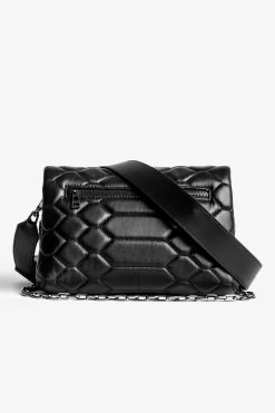 Zadig & Voltaire Rocky XL Mat Scale Bag Black -Trendy Threads Deals SKAB2015F NOIR 3