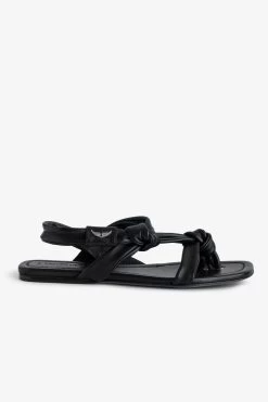 Zadig & Voltaire Forget Me Knot Sandals Black -Trendy Threads Deals SWCT00841 NOIR 1