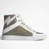 Zadig & Voltaire ZV1747 High Flash Sneakers Silver -Trendy Threads Deals SWSN00030 SILVER