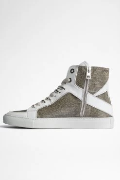 Zadig & Voltaire ZV1747 High Flash Sneakers Silver -Trendy Threads Deals SWSN00030 SILVER 2