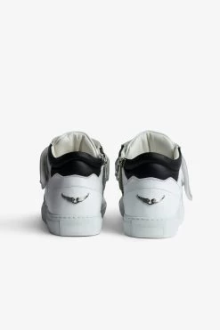 Zadig & Voltaire ZV1747 Mid Flash Smooth Sneakers White -Trendy Threads Deals SWSN00416 BLANC 5