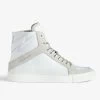 Zadig & Voltaire ZV1747 High Flash High-Top Crinkled Sneakers White -Trendy Threads Deals SWSN00431 BLANC