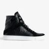 Zadig & Voltaire ZV1747 High Flash High-Top Crinkled Sneakers Black -Trendy Threads Deals SWSN00431 NOIR