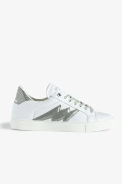 Zadig & Voltaire ZV1747 La Flash Low-Top Sneakers Silver
