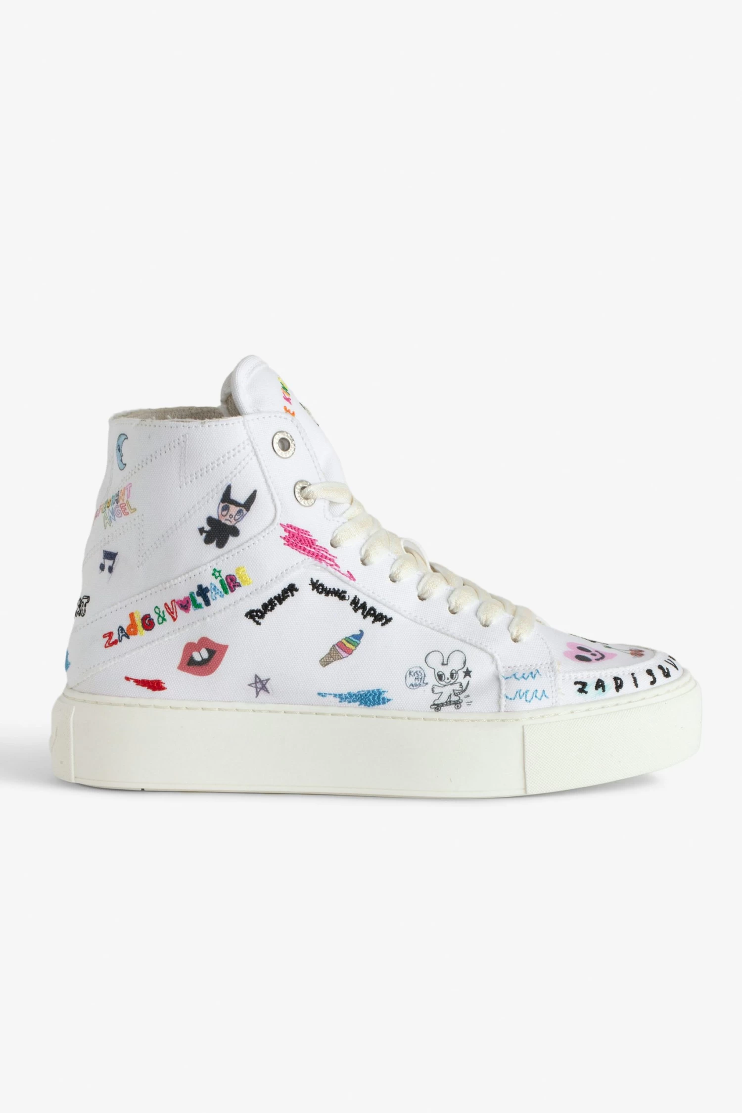 Zadig & Voltaire ZV1747 High Flash Chunky High-Top Sneakers White 3 Zadig & Voltaire ZV1747 High Flash Chunky High-Top Sneakers White