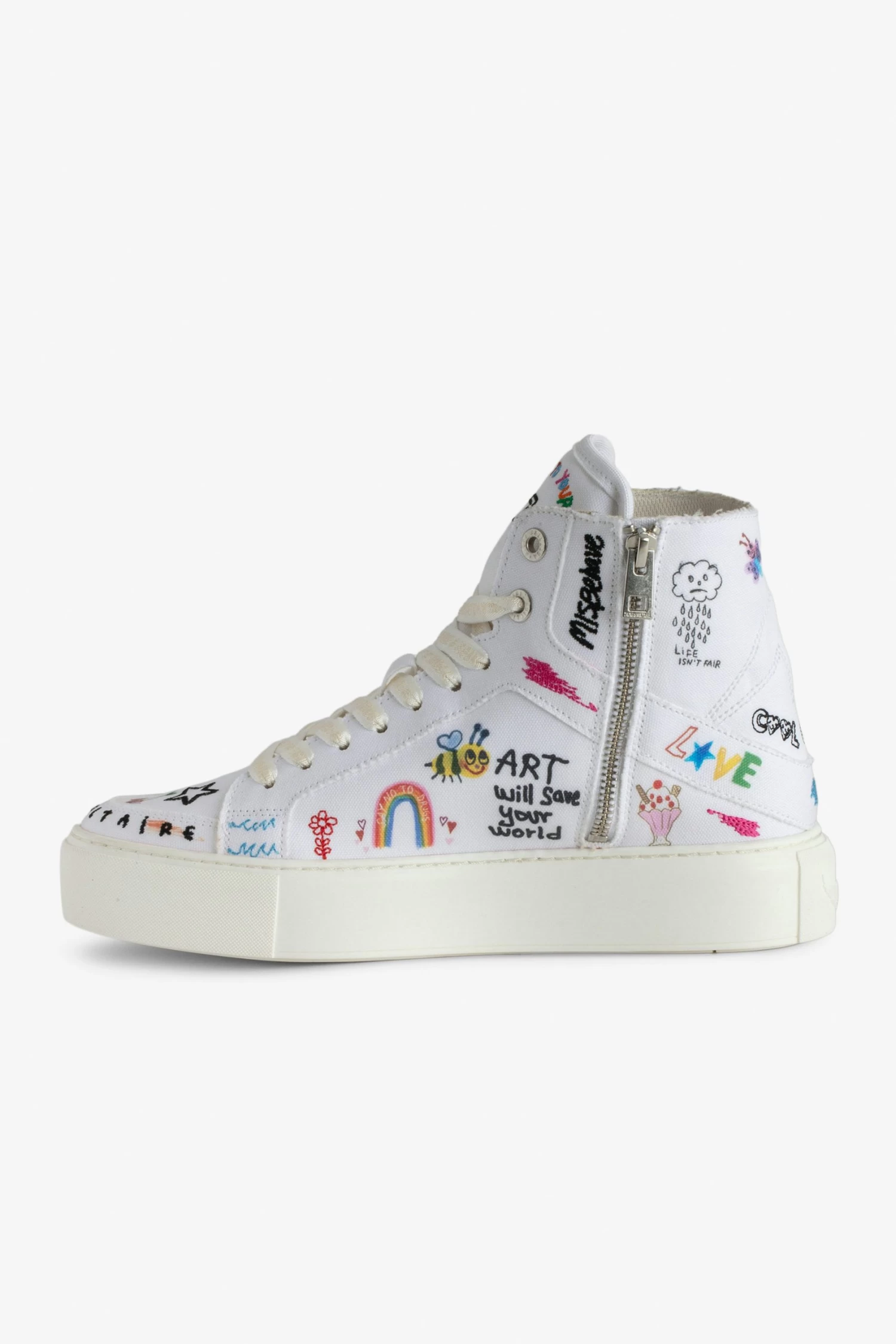 Zadig & Voltaire ZV1747 High Flash Chunky High-Top Sneakers White 4 Zadig & Voltaire ZV1747 High Flash Chunky High-Top Sneakers White - Image 2