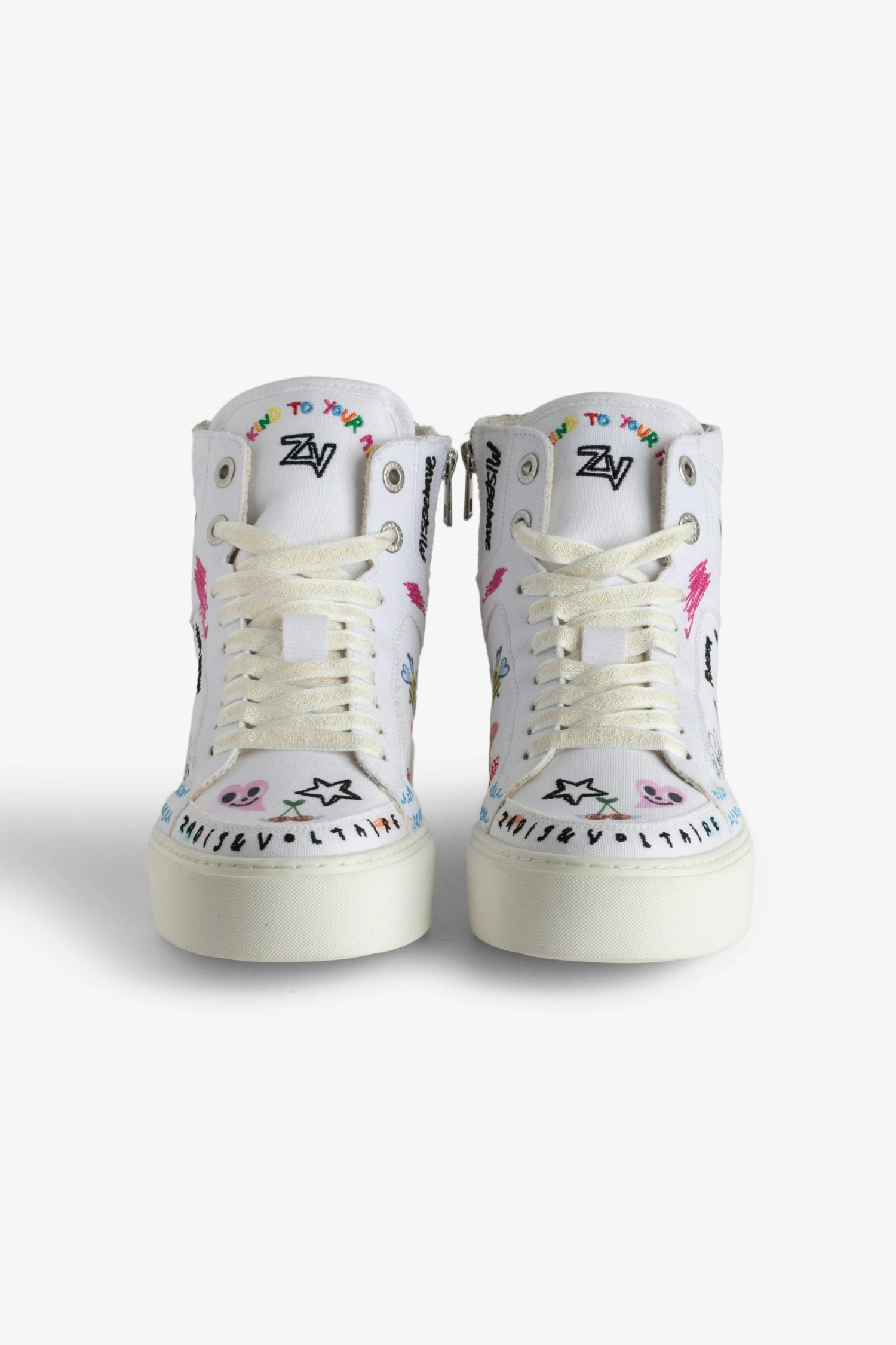 Zadig & Voltaire ZV1747 High Flash Chunky High-Top Sneakers White 5 Zadig & Voltaire ZV1747 High Flash Chunky High-Top Sneakers White - Image 3