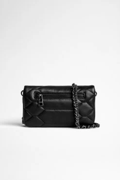 Zadig & Voltaire Rock Nano Quilted Leather Clutch Black -Trendy Threads Deals WKAB2003F NOIR 3 202106090755