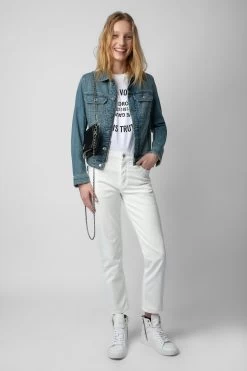 Zadig & Voltaire Rock Swing Your Wings Clutch Black Silver -Trendy Threads Deals WKAP2001F NOIR SILVER 7