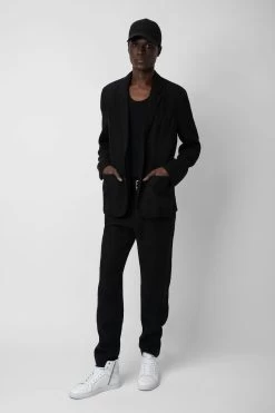 Zadig & Voltaire Viks Linen Blazer Black