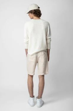 Zadig & Voltaire Pixel Linen Bermuda Shorts Naturel -Trendy Threads Deals WMBS00055 NATUREL 4