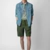 Zadig & Voltaire Pixel Linen Bermuda Shorts Used Kaki -Trendy Threads Deals WMBS00055 USED KAKI 2