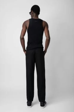 Zadig & Voltaire Pierce Linen Pants Black 11 Zadig & Voltaire Pierce Linen Pants Black -Trendy Threads Deals WMPA00191 NOIR 5