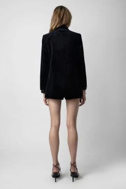 Zadig & Voltaire Viva Velvet Blazer Encre -Trendy Threads Deals WWBL00837 ENCRE 5