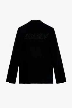 Zadig & Voltaire Vanille Mon Amour Diamanté Blazer Black -Trendy Threads Deals WWBL00840 NOIR 1 1