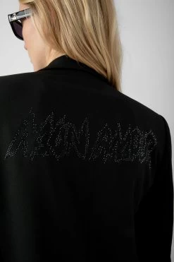 Zadig & Voltaire Vanille Mon Amour Diamanté Blazer Black -Trendy Threads Deals WWBL00840 NOIR 5 1
