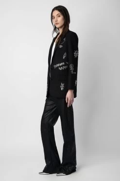 Zadig & Voltaire Viva Diamanté Blazer Black -Trendy Threads Deals WWBL00841 NOIR 3