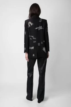 Zadig & Voltaire Viva Diamanté Blazer Black -Trendy Threads Deals WWBL00841 NOIR 6