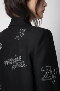 Zadig & Voltaire Viva Diamanté Blazer Black -Trendy Threads Deals WWBL00841 NOIR 7