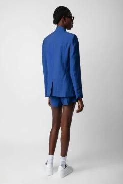 Zadig & Voltaire Very Linen Blazer Deep Sea -Trendy Threads Deals WWBL00848 DEEP SEA 5