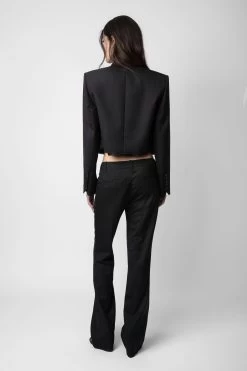 Zadig & Voltaire Vito Blazer Black 10 Zadig & Voltaire Vito Blazer Black -Trendy Threads Deals WWBL00852 NOIR 5