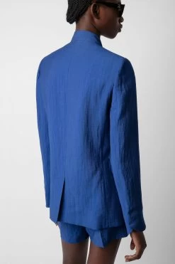 Zadig & Voltaire Please Linen Shorts Deep Sea -Trendy Threads Deals WWBS00132 DEEP SEA 4