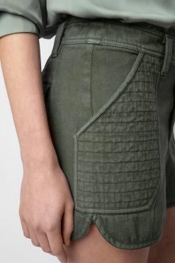 Zadig & Voltaire Sei Shorts Kaki 10 Zadig & Voltaire Sei Shorts Kaki -Trendy Threads Deals WWBS00133 KAKI 4