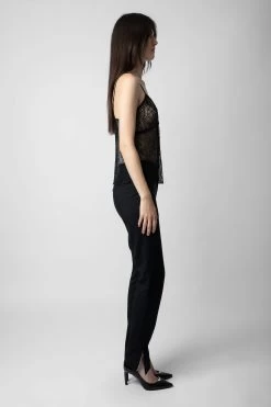 Zadig & Voltaire Lyzig Camisole Black -Trendy Threads Deals WWCR00217 NOIR 3