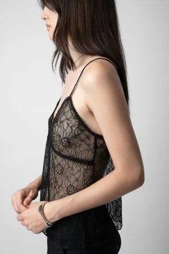 Zadig & Voltaire Lyzig Camisole Black -Trendy Threads Deals WWCR00217 NOIR 4