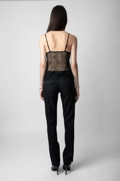 Zadig & Voltaire Lyzig Camisole Black -Trendy Threads Deals WWCR00217 NOIR 5