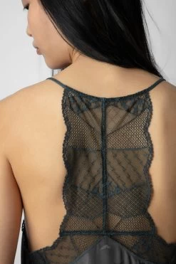 Zadig & Voltaire Claudy Silk Jacquard Camisole Nori -Trendy Threads Deals WWCR00232 NORI 6